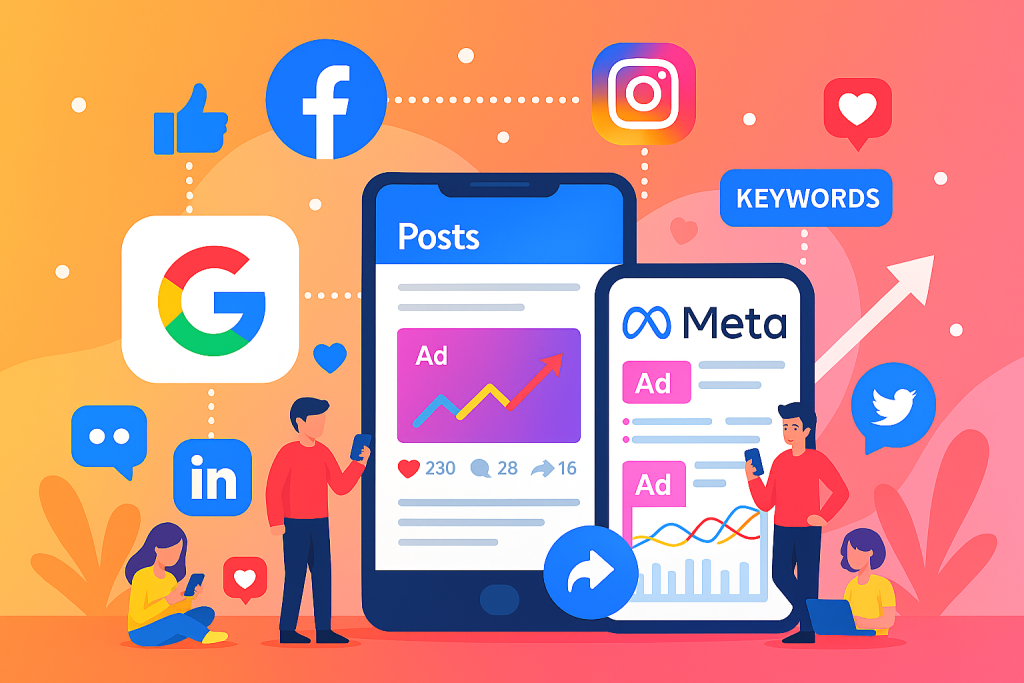 social media ads or paid ads